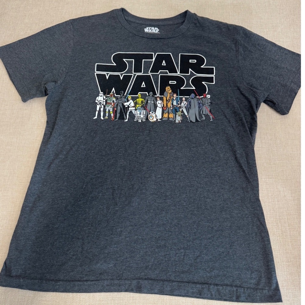 Star Wars Mad Engine Graphic‎ Tee Shirt Charcoal Heather Gray Boys 2X 18
